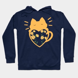 A cat with a heart and roses is a gift for cat lovers Hoodie